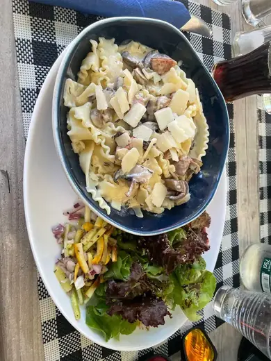Mafaldine crémeuses aux champignons et lardons